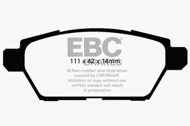 EBC Redstuff Ceramic Low Dust Brake Pads for 2006-2007 Mazda 6, Ford Fusion, Lincoln MKZ and Mercury Milan * Part Number ebcDP31766C