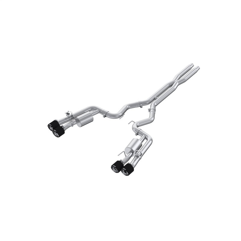 MBRP Armor Pro Series 3-inch Dual Split Rear Exit Exhaust with Quad Carbon Fiber Tips for 2024-2026 Ford Mustang