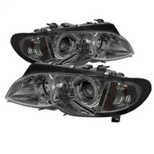 Load image into Gallery viewer, Spyder BMW E46 3-Series 2002-2005 Smoke Halo Projector Headlights with LED Halo - Part Number SPY5042422