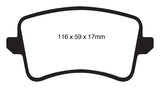EBC Redstuff Ceramic Low Dust Rear Brake Pads for Audi A4 and A5 Quattro (Part No. EBCDP31988C)
