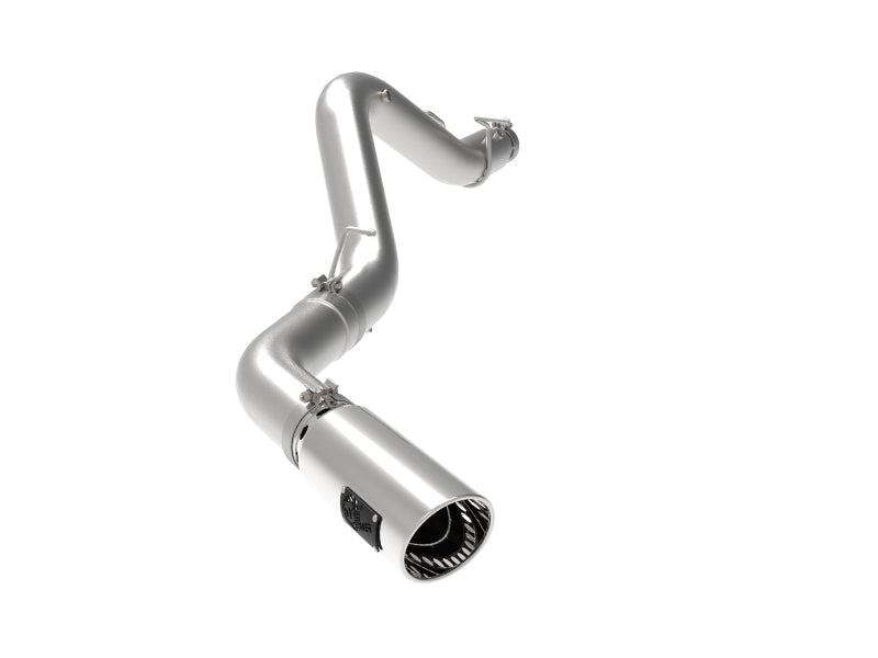aFe Large Bore-HD 5-Inch Stainless Steel DPF-Back Exhaust System with Polished Tip for GM 6.6L Diesels