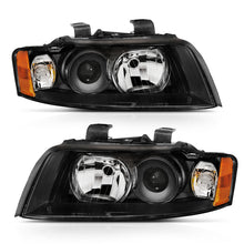 Load image into Gallery viewer, ANZO 2002-2005 Audi A4 Projector Headlight Set Black G2 Halogen - Pair