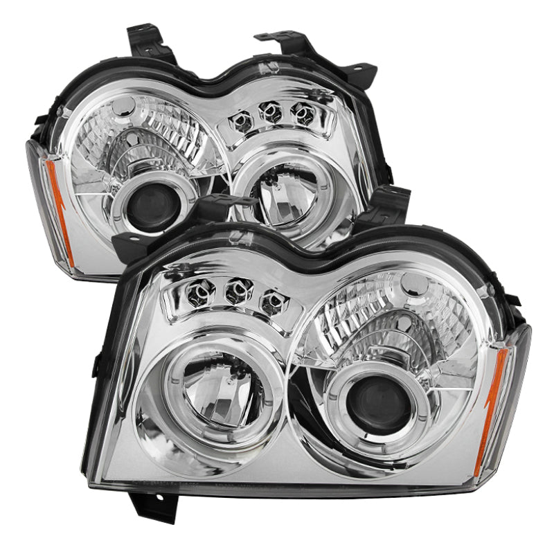 Spyder Jeep Grand Cherokee 2005-2008 LED Halo Projector Headlights with Chrome Finish * Part PRO-YD-JGC05-HL-C
