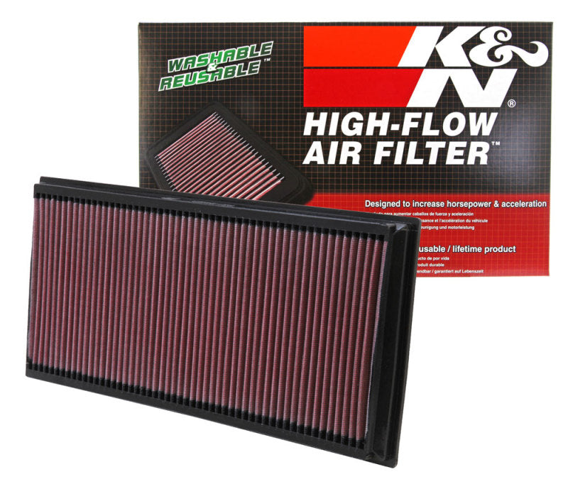 K&N Engineering Part 33-2857 High-Flow Reusable Air Filter for Porsche Cayenne, Audi TT Quattro, Volkswagen Touareg