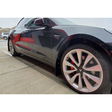 Load image into Gallery viewer, Rally Armor 17-23 Tesla Model 3 UR Mud Flaps with White Logo - Durable Polyurethane Protection
