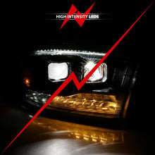 Load image into Gallery viewer, ANZO Part ANZ111464 LED Projector Headlight Set for Dodge Ram 1500 and Ram 2500, Black Housing with Amber Switchback, Pair