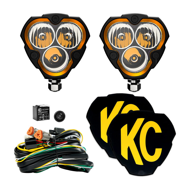 KC HiLiTES FLEX ERA 3 60W LED Off-Road Light Master Kit with Triangular Design and Customization
