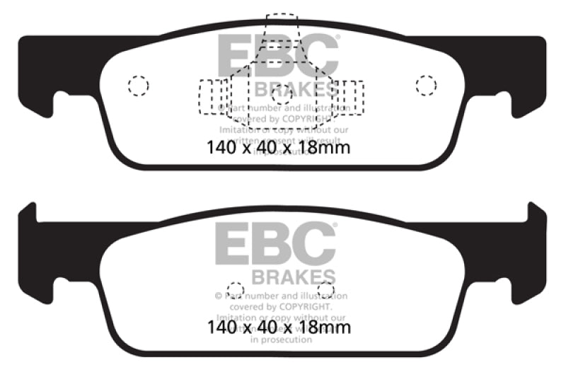 EBC Greenstuff 2000 Series Front Brake Pads for 2016-2017 Smart Fortwo 0.9L Turbo