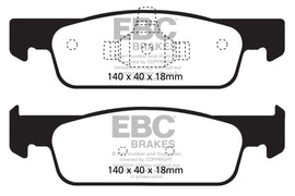EBC Greenstuff 2000 Series Front Brake Pads for 2016-2017 Smart Fortwo 0.9L Turbo
