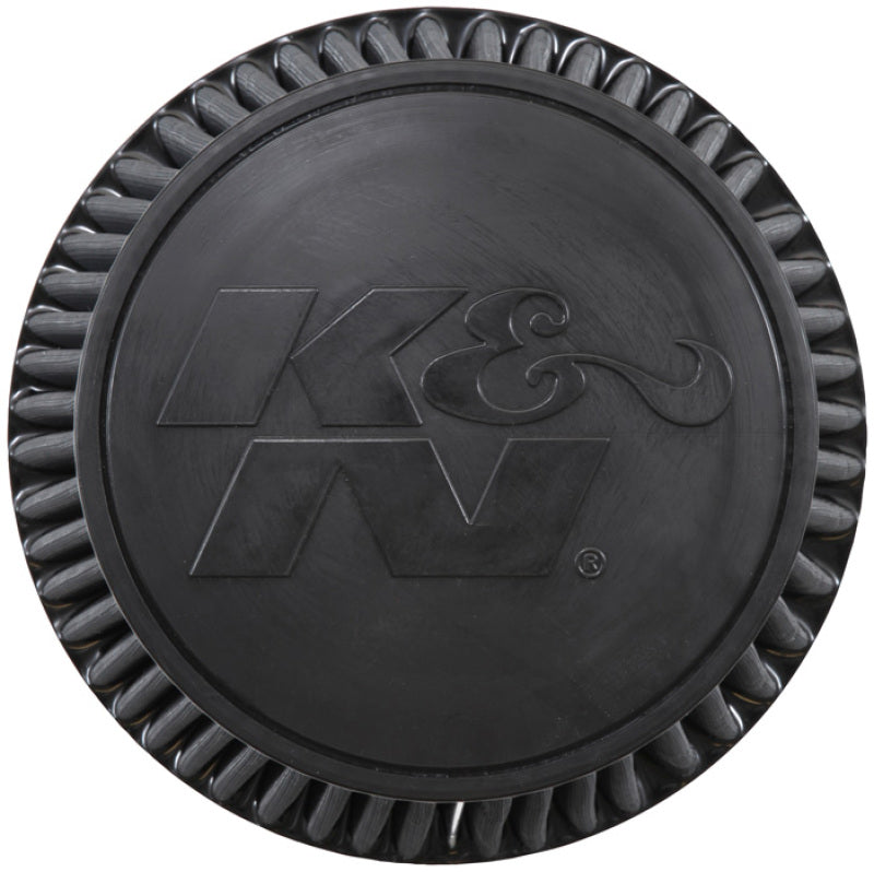 K&N Engineering Universal Rubber Round Tapered Air Filter - 6 Inch Flange ID, 9 Inch Base OD, 6.625 Inch Top OD, 7.5 Inch Height - Part Number KNNRU-5177HBK