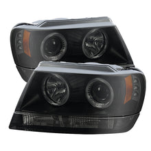 Load image into Gallery viewer, Spyder Jeep Grand Cherokee 99-04 Projector Headlights with LED Halo - Black Smoke