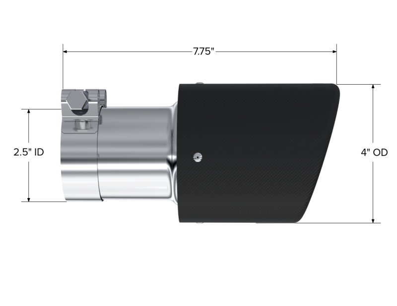 MBRP Universal Carbon Fiber Exhaust Tip – 4 Inch Outlet, 2.5 Inch Inlet, 7.7 Inch Length