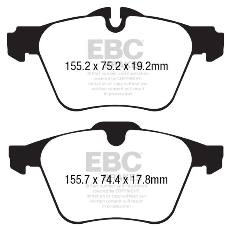 EBC Redstuff Ceramic Low Dust Brake Pads for Jaguar F-Type 2014-2017 * Front Set, Part No. EBCDP32189C
