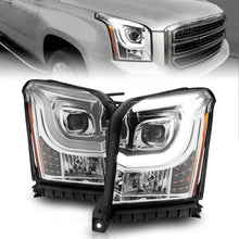 Load image into Gallery viewer, ANZO 2015-2017 GMC Yukon XL Projector Headlights with Lightbar - Black Housing and Clear Lens