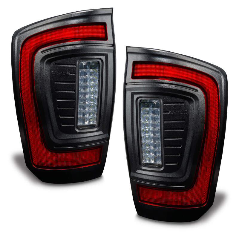 Oracle Lighting Flush Style LED Tail Lights for 2016-2023 Toyota Tacoma - Low-Profile, Modular Design with Signature LED Lighting and Dynamic Turn Signals
