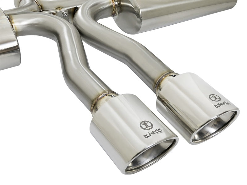 aFe Takeda 3-inch 304 Stainless Steel Cat-Back Exhaust System with Polished Tips for Honda Civic Si Sedan 2017-2020