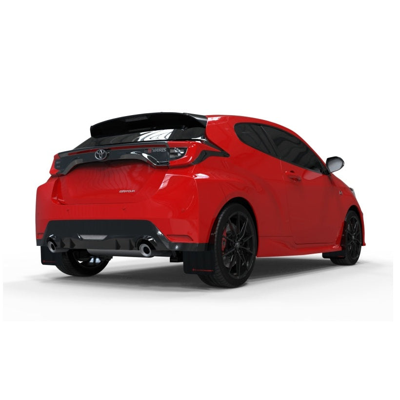 Rally Armor 20-25 Toyota GR Yaris Black Mud Flap with Red Logo – Durable Polyurethane Fender Protection