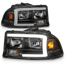 Load image into Gallery viewer, ANZO 97-04 Dodge Dakota/Durango Crystal Headlight Set with Light Bar, Black Housing