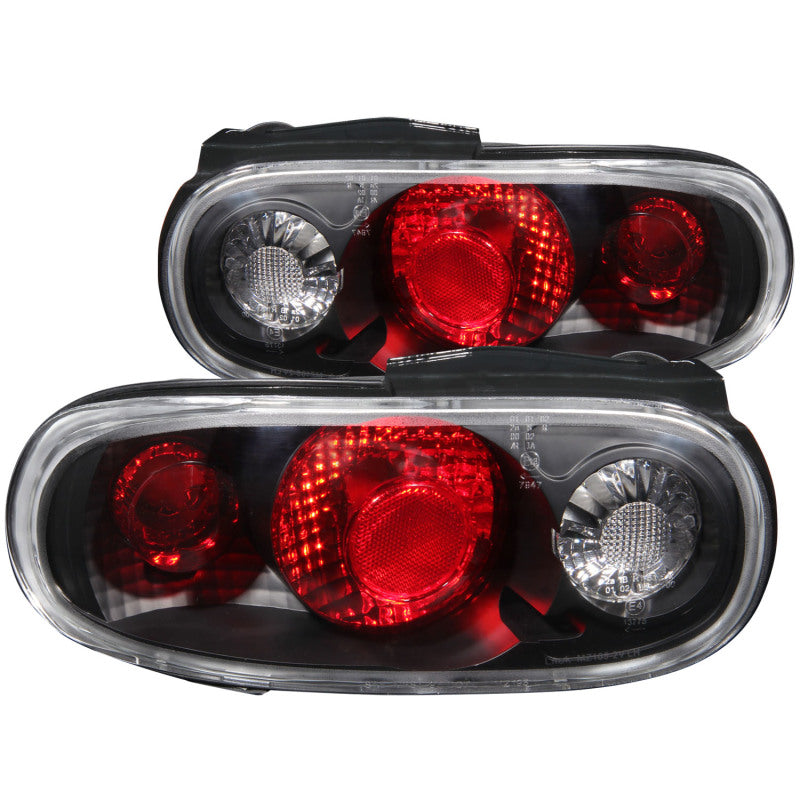 ANZO 1990-1997 Mazda Miata Tail Light Assembly with Clear Lens and Black Housing - Pair