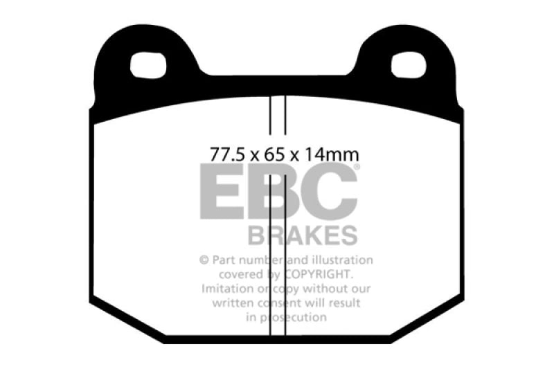 EBC Redstuff Ceramic Low Dust Brake Pads for Lotus Exige and Elise * Part No. EBCDP3197/2C
