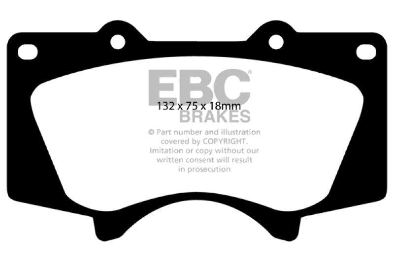 EBC Bluestuff NDX Full Race Brake Pads for Toyota Tacoma and 4Runner * High Friction Performance with Cold Bite