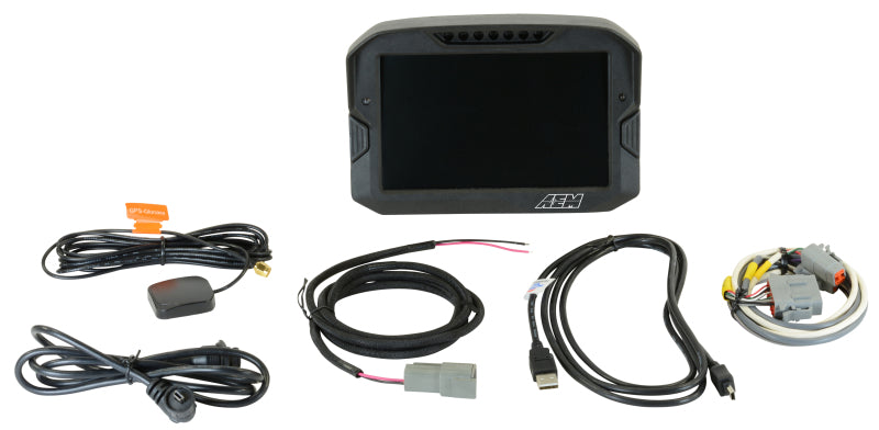 AEM CD-7 Carbon Digital Dash Display with GPS - 7-inch full-color racing dash, CAN input, and lightweight carbon fiber enclosure