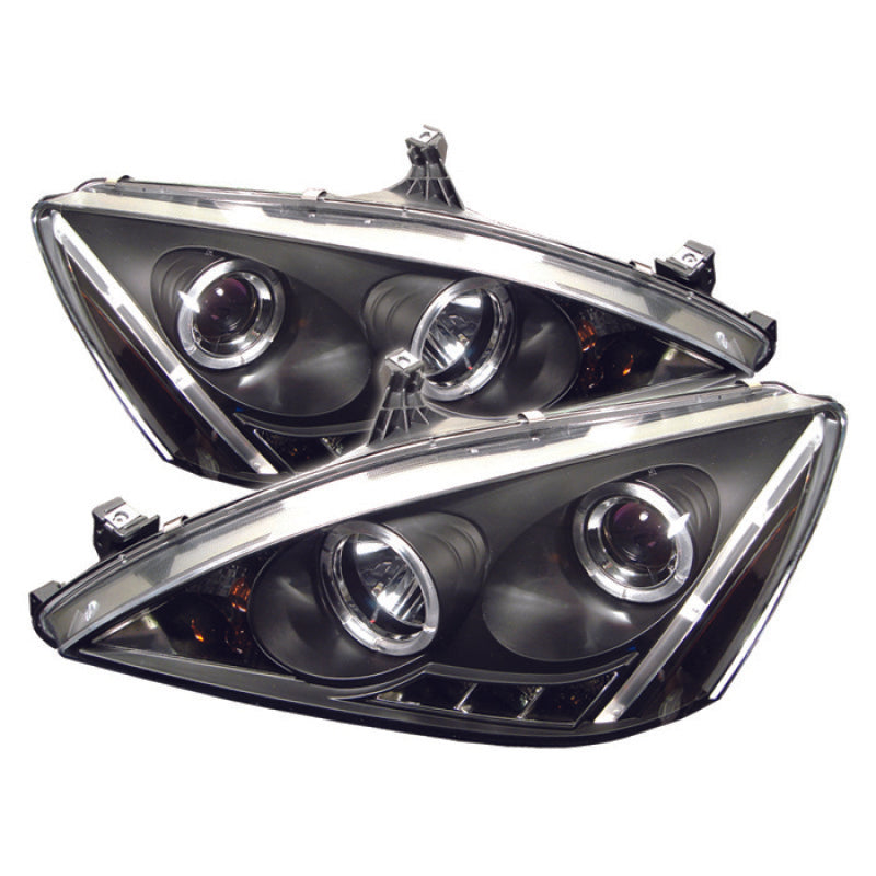 Spyder Honda Accord 03-07 Projector Headlights with LED Halo and Amber Reflector, Black - Part Number SPY5010636