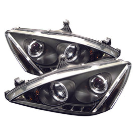 Spyder Honda Accord 03-07 Projector Headlights with LED Halo and Amber Reflector, Black - Part Number SPY5010636