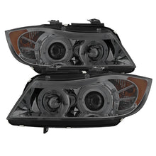 Load image into Gallery viewer, Spyder OEM-Quality Projector Headlights with LED Halo for BMW E90 3-Series (2006-2008) - Smoke Finish