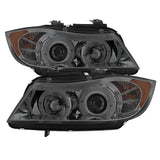 Spyder OEM-Quality Projector Headlights with LED Halo for BMW E90 3-Series (2006-2008) - Smoke Finish