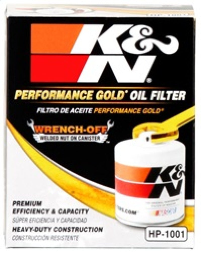 K&N Engineering HP-1001 Premium Oil Filter for Cadillac, Saab, Buick, GMC, and Pontiac Vehicles