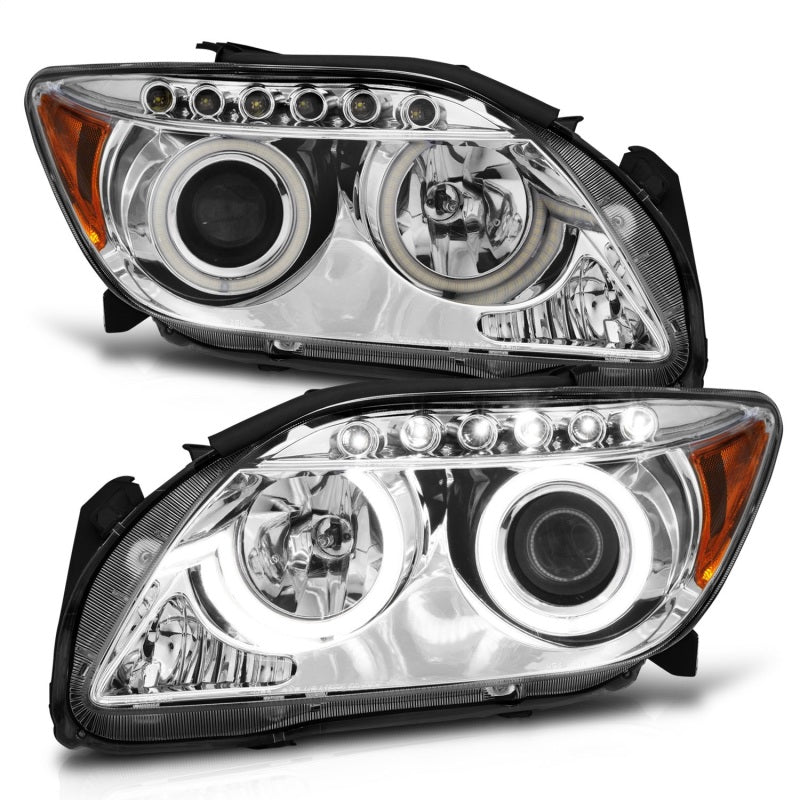 ANZO 2005-2010 Scion tC Projector Headlights with Halo - Chrome Housing and CCFL, Pair