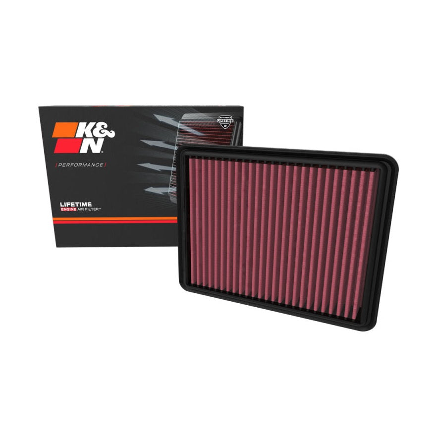 K&N Engineering 33-3177 High-Flow Reusable Air Filter for Toyota Land Cruiser V6 3.3L Diesel