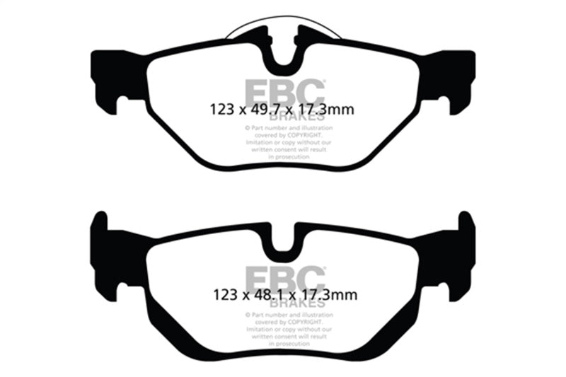 EBC Bluestuff NDX Rear Brake Pads DP52069NDX for BMW 128i, 325i, 328i and X1