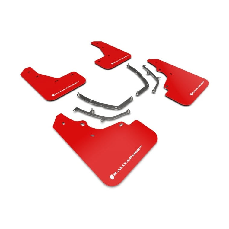 Rally Armor UR Mud Flap Set for Mazda 3 2019-2022 – Red with White Logo
