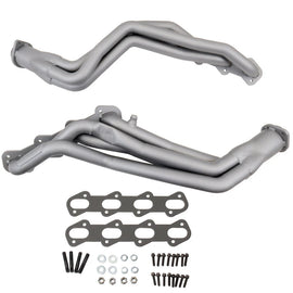 BBK 99-04 Ford Mustang Cobra and Mach 1 1-5/8 Inch Long Tube Header with Catted High Flow X-Pipe, Silver Ceramic Finish