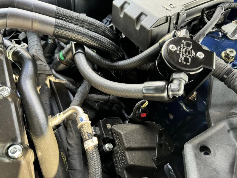 J&L JLT3092P-B Oil Separator 3.0 PCV Side, Black Anodized for 2024-2026 Ford Mustang 5.0L with Whipple Supercharger
