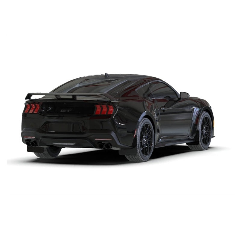 Rally Armor 2024+ Ford Mustang Black UR Mud Flap w/ Metallic Black Logo