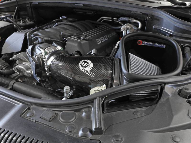 aFe Track Series Carbon Fiber Cold Air Intake with Pro DRY S Filter for Jeep Grand Cherokee and Dodge Durango 6.4L HEMI