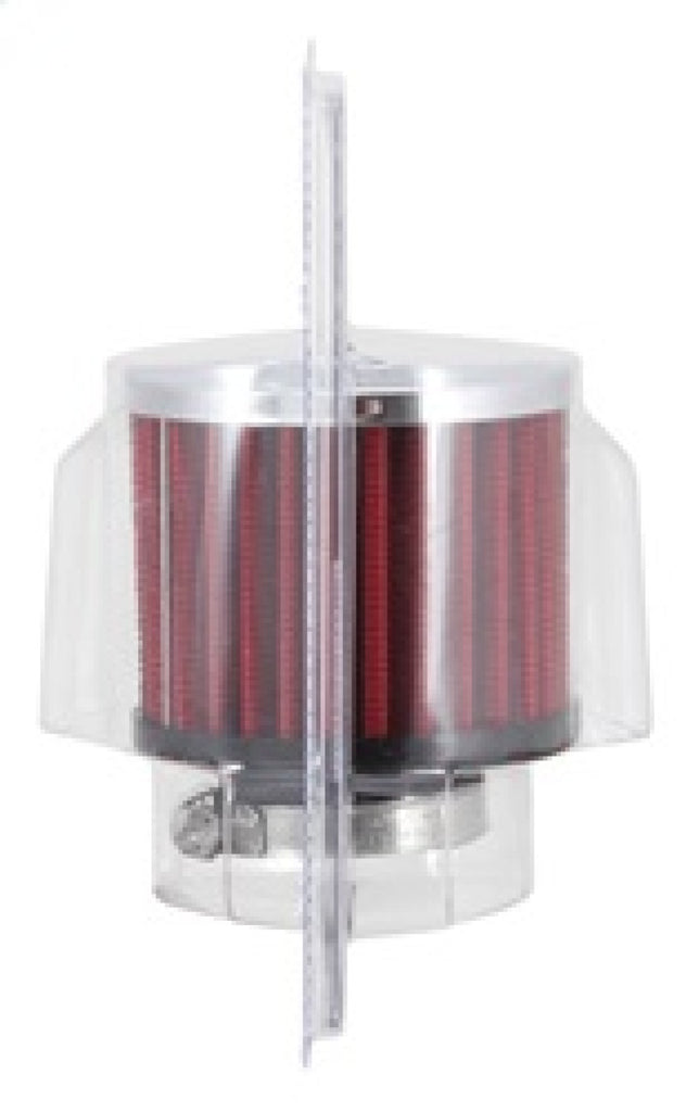 K&N Engineering 62-1440 Crankcase Vent Filter with Chrome Top and Black Rubber Base