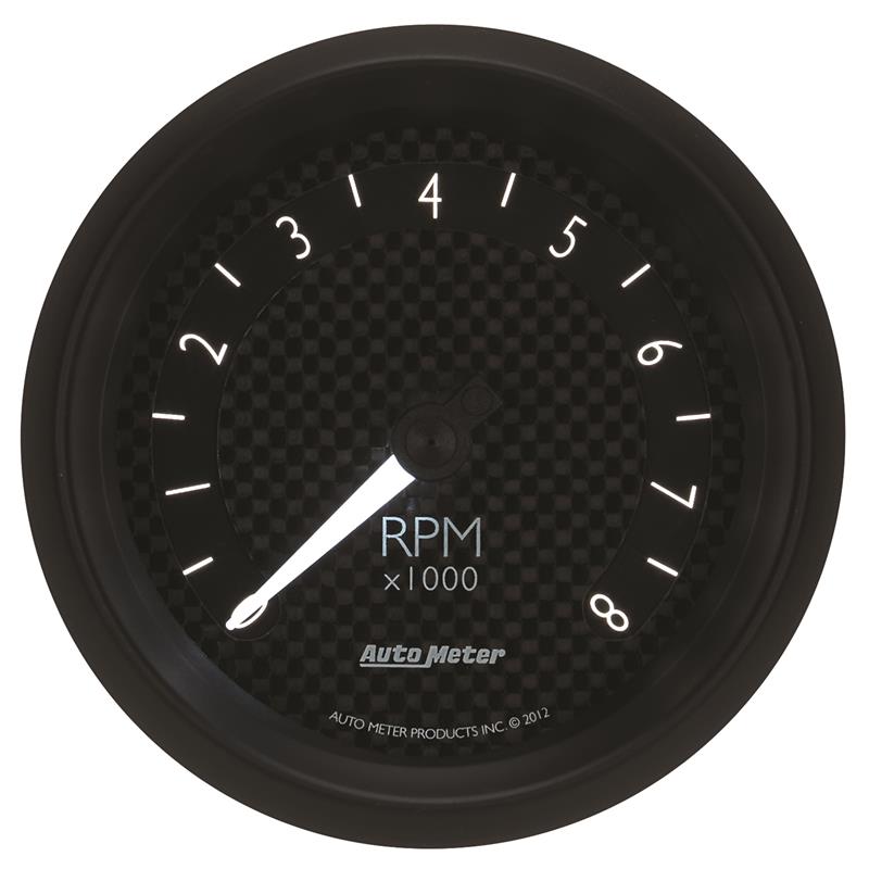 AutoMeter GT Series 3-3/8 Inch In-Dash 8,000 RPM Tachometer with White LED Lighting