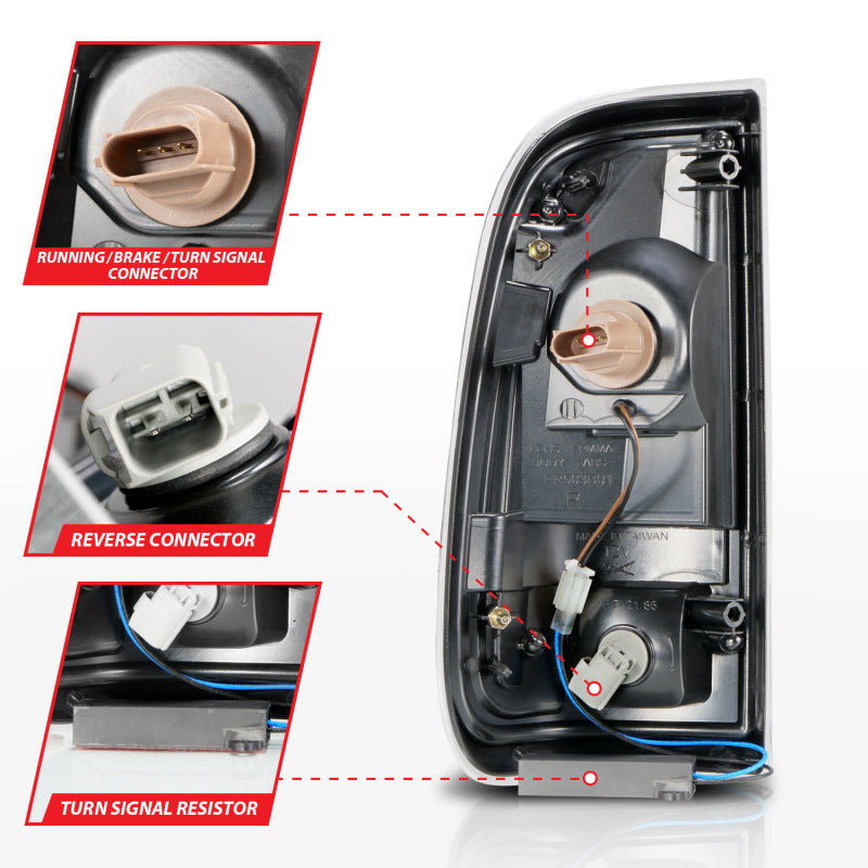 ANZO LED Tail Light Assembly for 2010-2016 Ford F-250 with Black Housing and Clear Lens - Pair