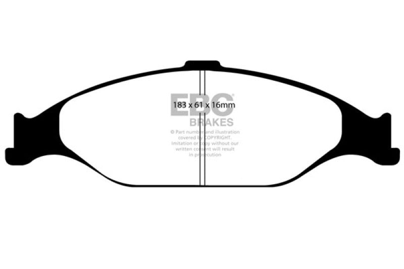 EBC Yellowstuff Front Brake Pads for 2001-2004 Ford Mustang - High-Performance Street and Track Use