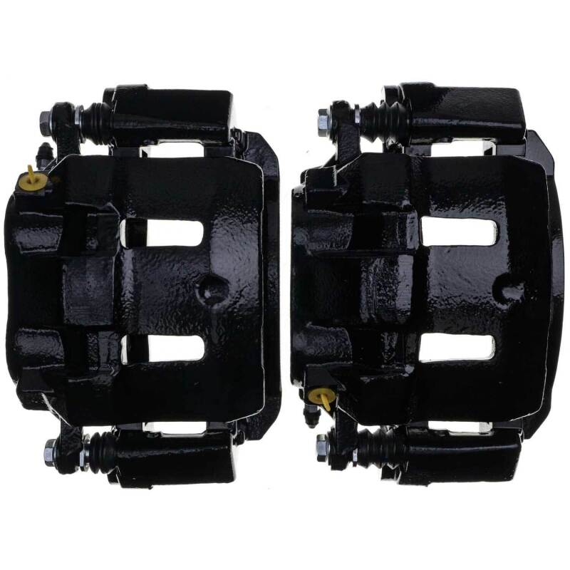 PowerStop Powder Coated Brake Calipers for Ford F-250 Super Duty and Excursion * Black, Pair with Brackets