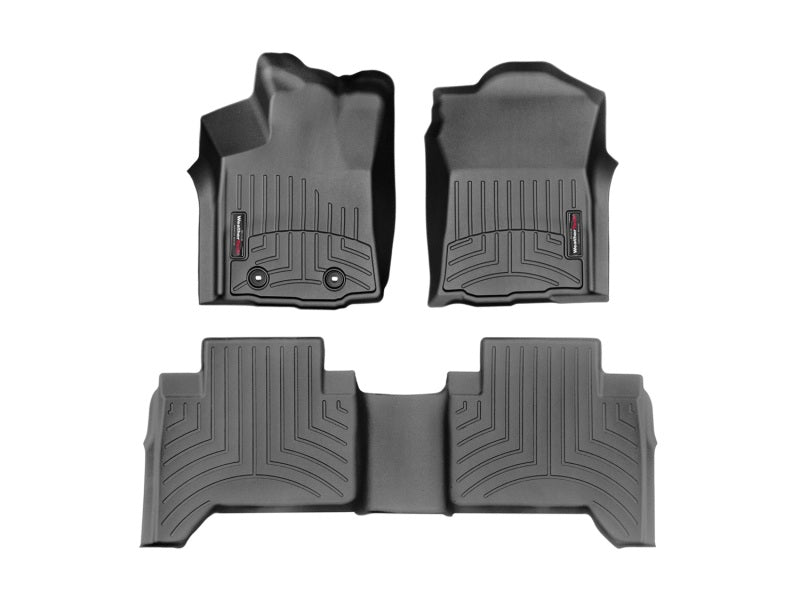 WeatherTech FloorLiner DigitalFit Front and Rear Floor Mats Black for 2016-2017 Toyota Tacoma Double Cab Automatic | WET448671-448722