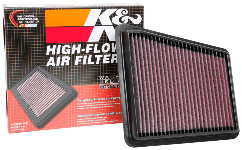 K&N Engineering 33-5073 High-Flow Drop-In Air Filter for Kia Stinger and Genesis G70 (2018-2020)