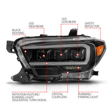 Load image into Gallery viewer, ANZO 16-22 Toyota Tacoma LED Projector Headlights with Light Bar and Sequential Lighting - Black Housing with Initiation Light
