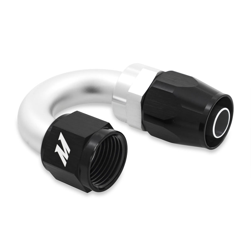 Mishimoto Aluminum -10AN 180 Degree Fitting - Black for Automotive Applications