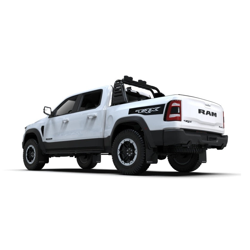 Rally Armor 21-25 Dodge Ram 1500 TRX Black UR Mud Flap with White Logo