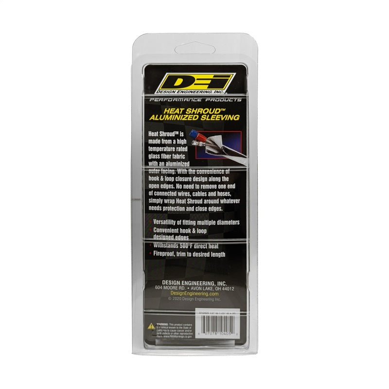 DEI Heat Shroud 1 inch I.D. x 3 ft Aluminized Sleeving with Hook and Loop Closure